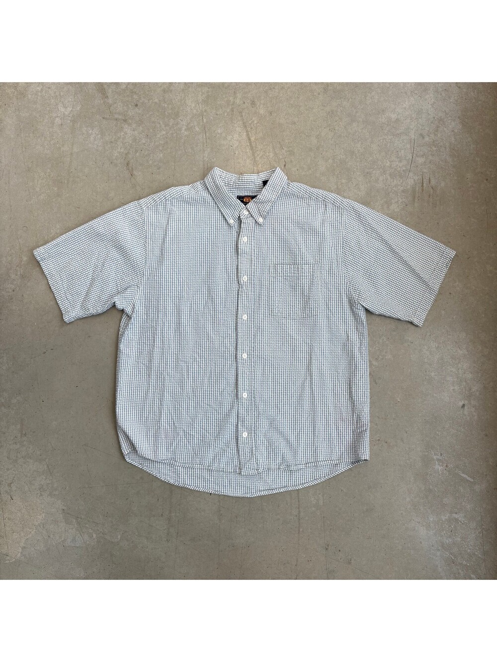 Vintage 2000s Route 66 Textured Flawed Button Up Shirt Large Blue